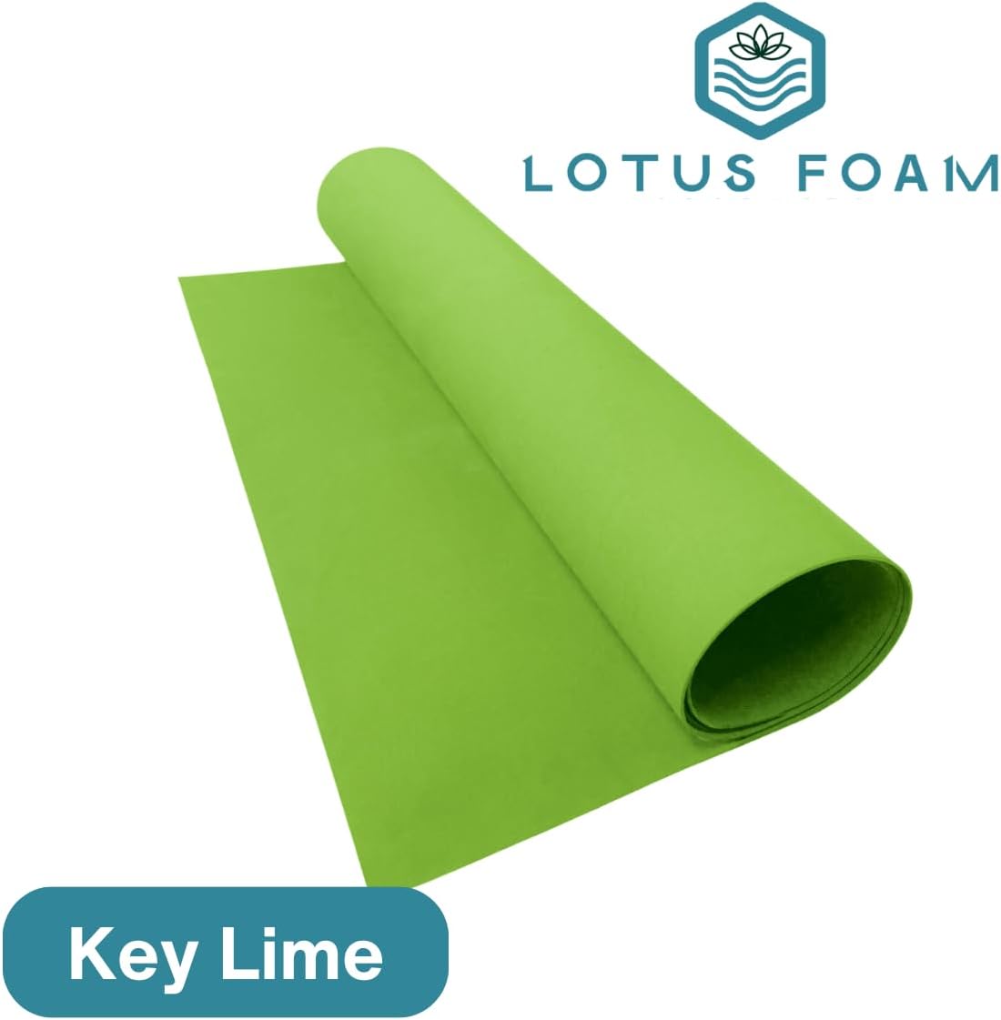 LotusFoam Large 3mm EVA Foam Sheet - 44"x 85" High Density Foam 130 kg/m3 for Cosplay, Costumes, Crafts, Flooring, Outdoor Use - 35 Colors (Key Lime) - Key Lime - Crafty Corner
