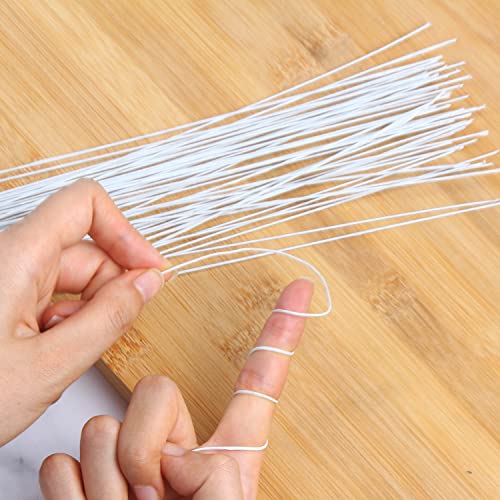 18 Gauge White Floral Stem Wire 16 inch (50 Count)