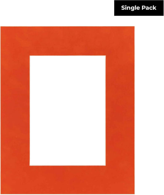 Poster Palooza 11x14 Mat Bevel Cut for 8.5x11 Photos - Acid Free Orange Suede Precut Matboard - For Pictures, Photos, Framing - 4-ply Thickness