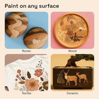 12 Skin Tones Paint Pens for Glass Marking (12 Count)