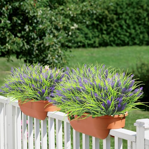 20 Bundles Artificial Plants Outdoor Fake Monkey Grass with Flowers (20 Count)