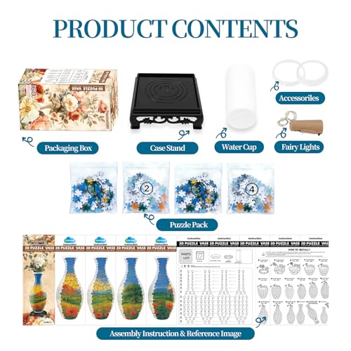 3D Puzzles Vase for Adults (160 Count)