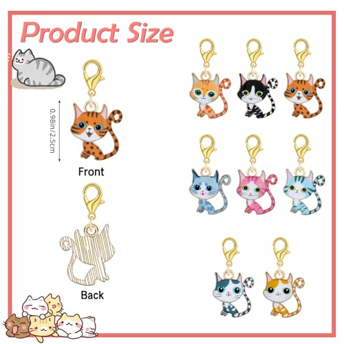 16Pcs Cat Stitch Marker Charms for Crocheting and Knitting (16 Count)