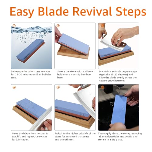 Dual Sided Whetstone Knife Sharpening Stone 400