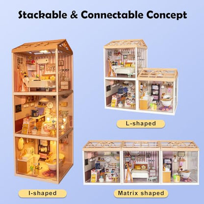 Cat Cafe DIY Miniature House Kit for Adults