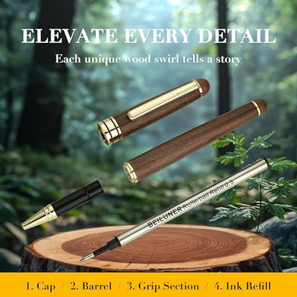 Luxury Wood Ballpoint Pen Writing Set