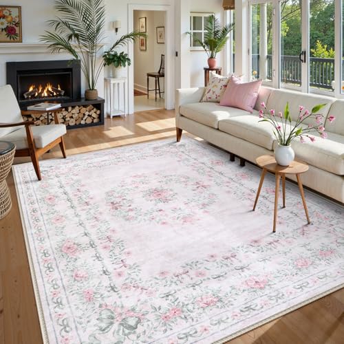 Floral Bow Print 8x10 Area Rugs