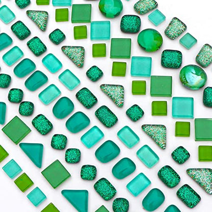 Assorted Green Irregular Crystal Mosaic Tiles (9 Ounce)