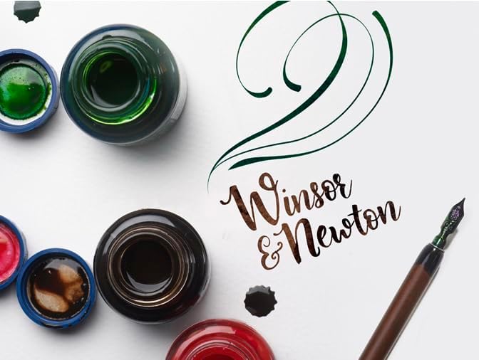 Winsor & Newton Calligraphy Ink, 30ml (1-oz) Bottle, Leaf Green - Crafty Corner
