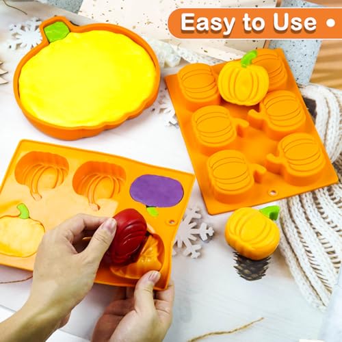 Halloween Pumpkin Silicone Molds for Baking (3 Count)