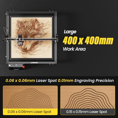 Laser Engraver Ray5 10000mW Engraver Machine DIY CNC Laser Cutter Tool for Metal Glass Wood Working Area 15.7 "x15.7" with Air Assist Rotary Roller Kit Laser