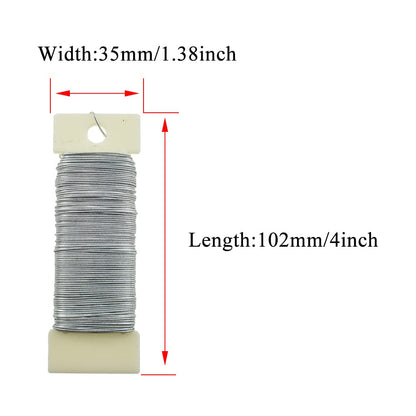 HAHIYO 22Gauge Silver Flexible Floral Wire - 1 Roll, 38 Yards (115 Feet) for Crafts, Christmas Wreaths, Tree & Flower Arrangements, Wedding DIY