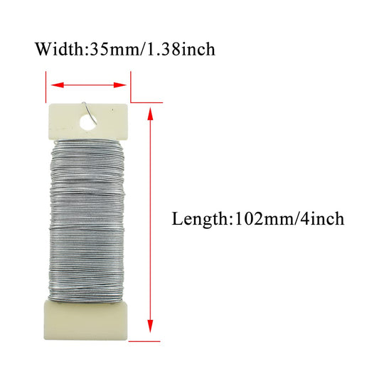 HAHIYO 22Gauge Silver Flexible Floral Wire - 1 Roll, 38 Yards (115 Feet) for Crafts, Christmas Wreaths, Tree & Flower Arrangements, Wedding DIY