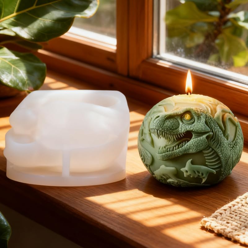 Egg Shape 3D Dinosaur Resin Casting Mold for Candles Making