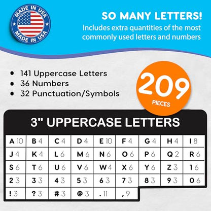 3 Inch Bulletin Board Letters & Numbers