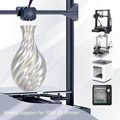 Silk Metalic Shiny Silver PLA 1.75mm 3D Printer Filament (35.27 Ounce)