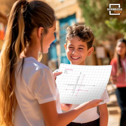 Large Grid Dry Erase Sheets 11”x14” Math Practice Small White Board Sheets Math Manipulatives Quad Graph Whiteboard Sheets Math Supplies Homeschool Teacher Students Classroom Pack of 10 (10 Count)