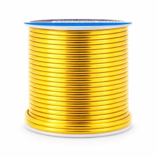 12 Gauge Light Gold Tone Anodized Aluminum Craft Wire 60 FT (60 Foot)