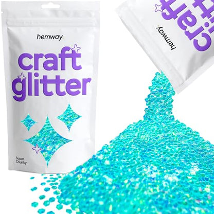Craft Glitter Fluorescent Neon Blue 100g Super Chunky Glitter (3.5274 Ounce)