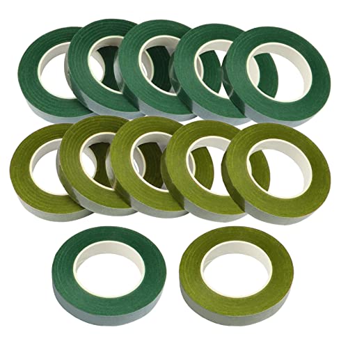 12 Rolls 1 2 Inch 30 Yard Green Floral Tape for Bouquet Stem Wrapping