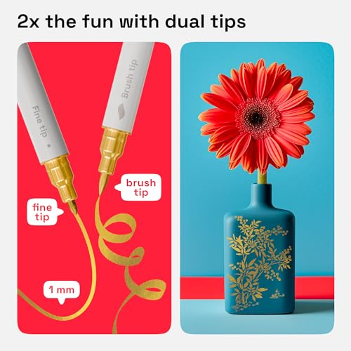 Gold Dual Tip Acrylic Paint Pens (2 Count)