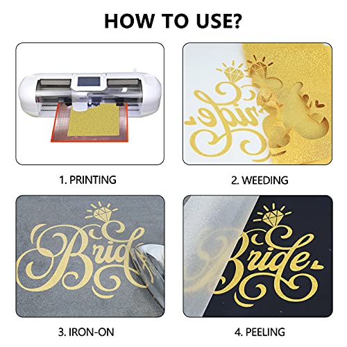 Glitter Gold Heat Transfer Vinyl HTV Rolls