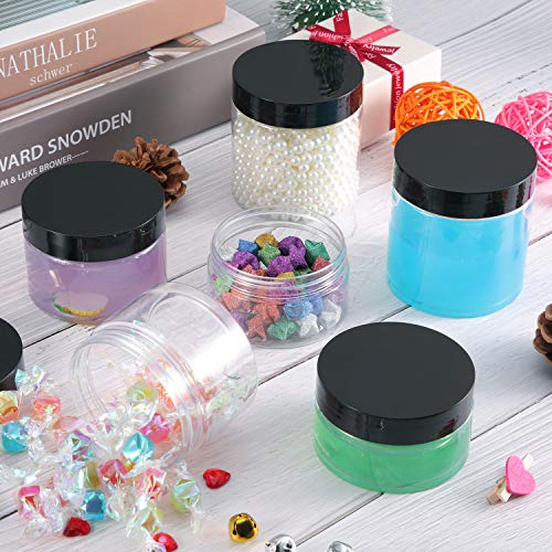 36 Pieces 0.17 oz Plastic Jars with Lids Wide Mouth Airtight Reusable Container Acrylic Cosmetic Small Jars for Lotions Ointments Travel Toiletries Creams Make up Storage (36 Count)
