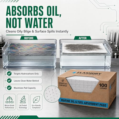 Marine Oil Spill Absorbent Boat Pads (100 Count)