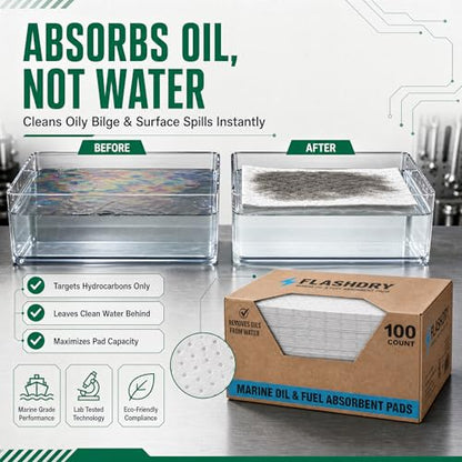 Marine Oil Spill Absorbent Boat Pads (100 Count)