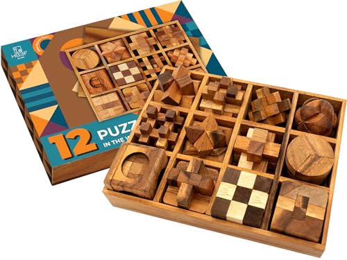 12 in 1 3D Wood Puzzle Box Set (12 Count)