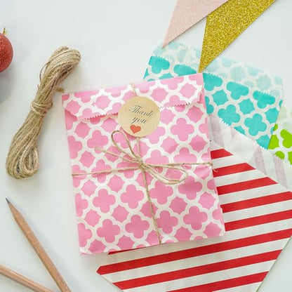 200 Pcs Rose Gold Candy Buffet Bags Small Cookie Bags Polka Dot Paper Treat Bag for Wedding Birthday Party