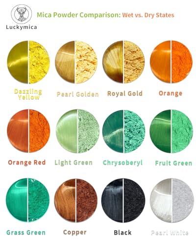 Mica Powder 24 Colors Pearlescent Pigment Powder for Epoxy Resin