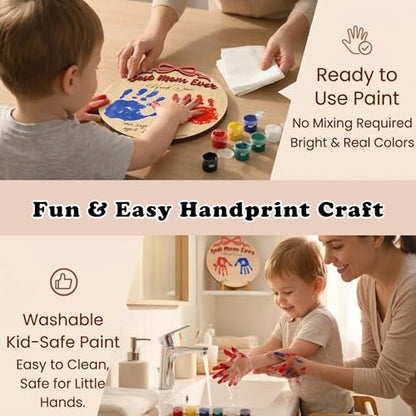10'' Best Mom Ever Hands Down Big Size DIY Handprint Art Kit with Non