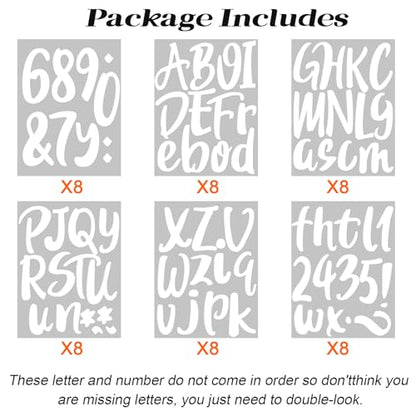 576 Pcs 8 Sheets Letters Stickers Vinyl Alphabet Number Decals Back to School Supplies for Water Bottles Cups Mailbox Scrapbooking Bulletin Board Classroom Decor (8 Count)