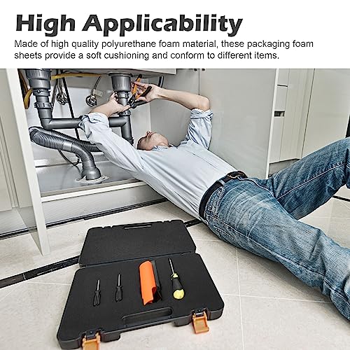 2 Pcs Black Polyurethane Foam Sheet (2 Count)