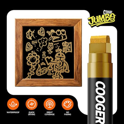 3Pcs Gold Jumbo Poster Markers