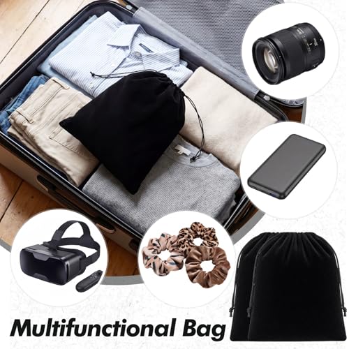 400 Pcs Black Velvet Drawstring Bags (400 Count)