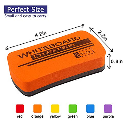 6 Pack Magnetic Dry Erase Erasers 4.2" x 2.2" (6 Count)