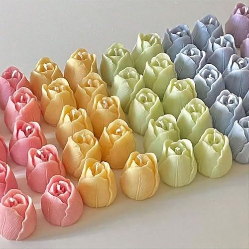 3 PCS 3D Tulip Silicone Molds for Candle Resin Soap Making Crafts (3 Count)