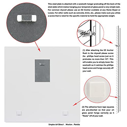 Frameless Free Floating Tempered Glass Panel Graphic Wall Art Ready to Hang