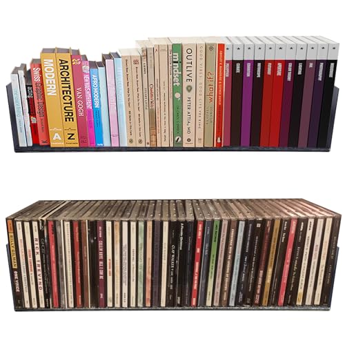 U Shape Floating Shelves Wall Mount Metal Bookshelf CD DVD Storage Display Shelves (2 Count)
