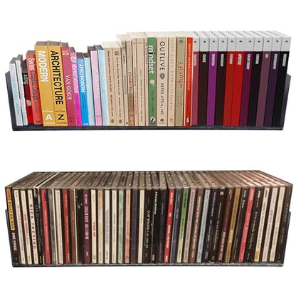 U Shape Floating Shelves Wall Mount Metal Bookshelf CD DVD Storage Display Shelves (2 Count)