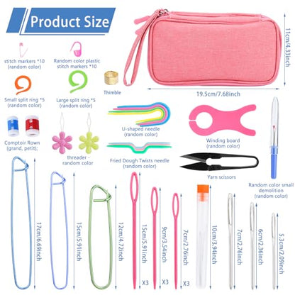 Crochet Hook Set 90 Pcs Crochet Needles Kit Ergonomic Soft Grip Handles