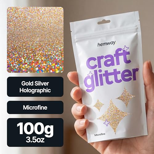 Craft Glitter Gold Silver Holographic 100g Microfine Glitter (3.5 Ounce)