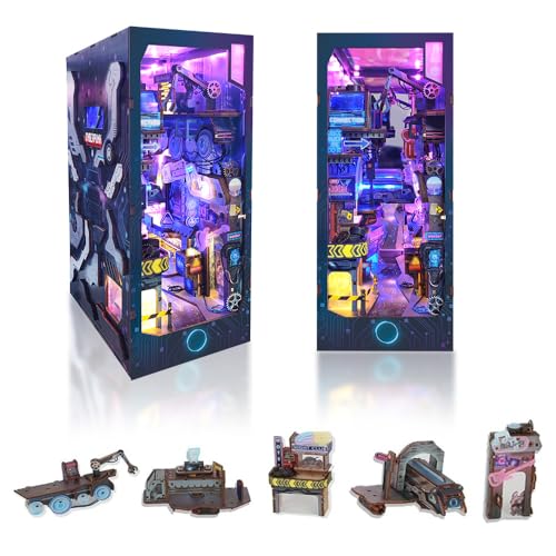 DIY Book Nook Cyberpunk Dollhouse Kit 3D Wooden Puzzle for Adults