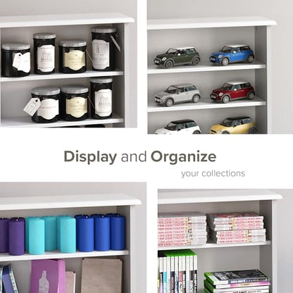 3 Column 51" Tall White Display Multimedia Cabinet