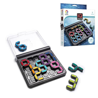 IQ Digits Compact Travel Logic Game with 120 Number Challenges