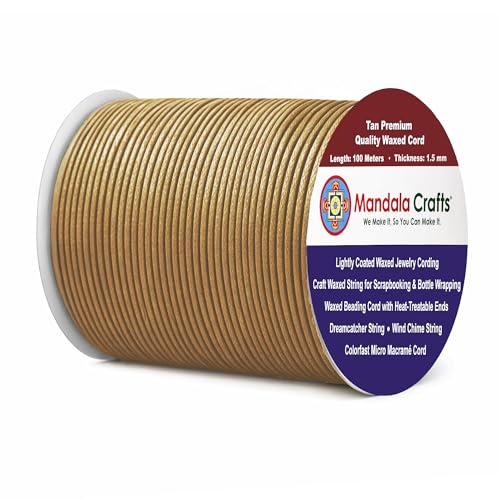 1.5mm Tan Waxed Cord (327 Foot)