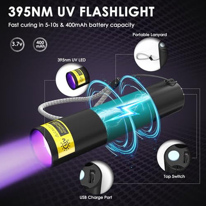 50g UV Resin Kit with Light for Bonding & Fast Curing in Seconds