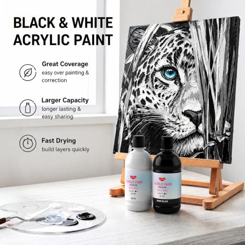 Black and White Acrylic Paint Set (33.8 Fl Oz)